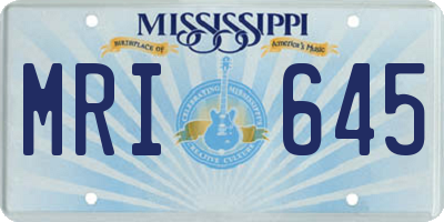MS license plate MRI645