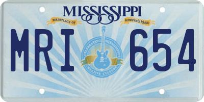 MS license plate MRI654
