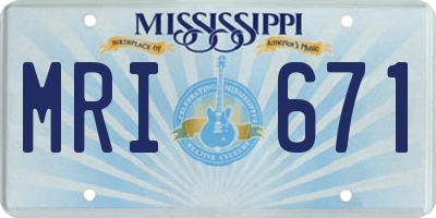 MS license plate MRI671