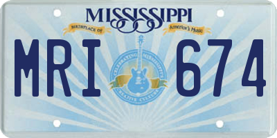 MS license plate MRI674