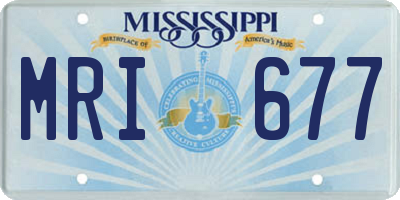 MS license plate MRI677