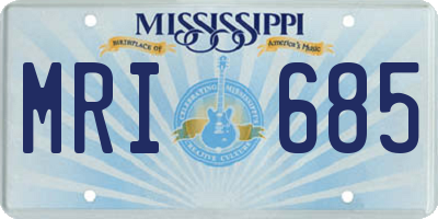 MS license plate MRI685