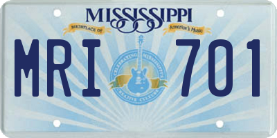 MS license plate MRI701