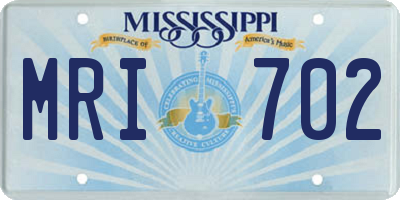 MS license plate MRI702