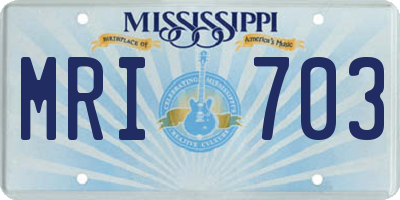 MS license plate MRI703