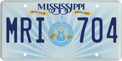 MS license plate MRI704