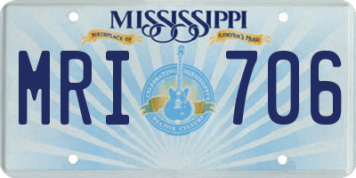 MS license plate MRI706