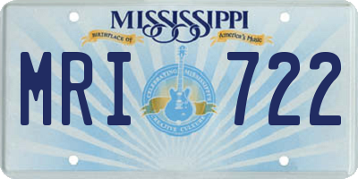 MS license plate MRI722