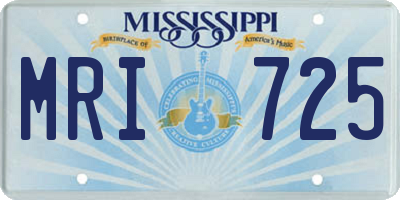 MS license plate MRI725