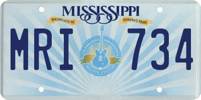 MS license plate MRI734