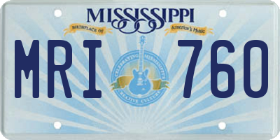 MS license plate MRI760