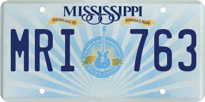 MS license plate MRI763