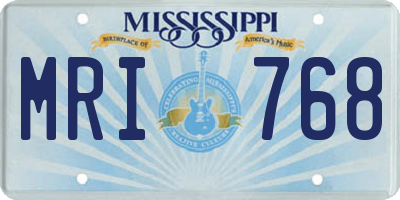 MS license plate MRI768
