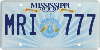 MS license plate MRI777