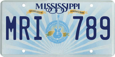 MS license plate MRI789
