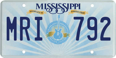 MS license plate MRI792