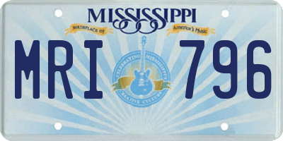 MS license plate MRI796