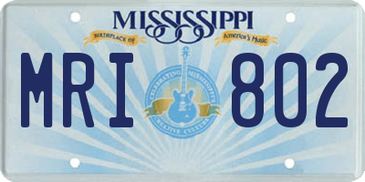 MS license plate MRI802