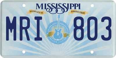 MS license plate MRI803