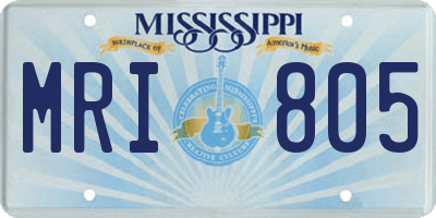 MS license plate MRI805