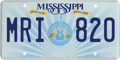 MS license plate MRI820