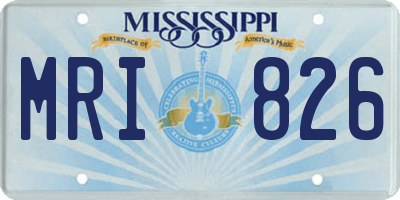 MS license plate MRI826