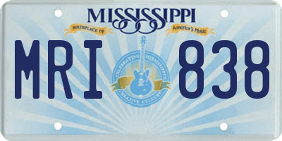 MS license plate MRI838