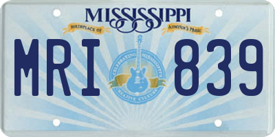 MS license plate MRI839