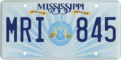 MS license plate MRI845