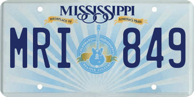MS license plate MRI849