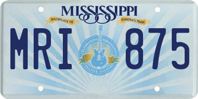 MS license plate MRI875