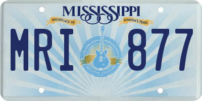 MS license plate MRI877