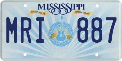 MS license plate MRI887