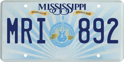 MS license plate MRI892