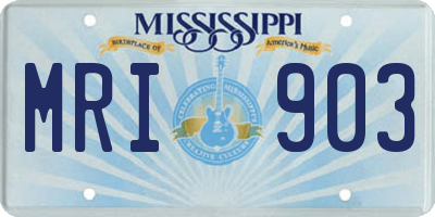 MS license plate MRI903