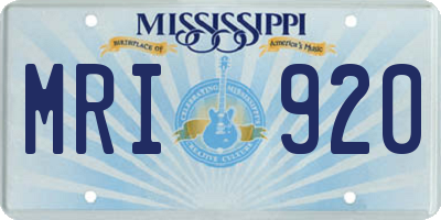 MS license plate MRI920