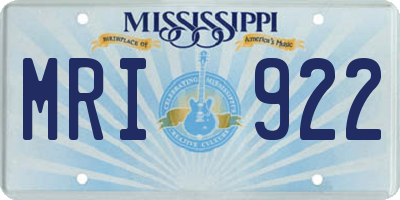 MS license plate MRI922