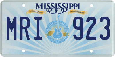 MS license plate MRI923
