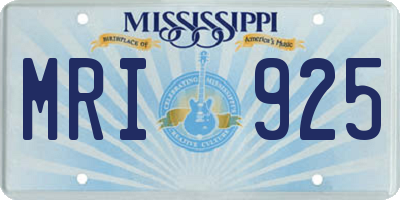 MS license plate MRI925
