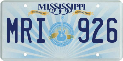 MS license plate MRI926
