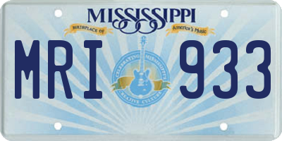 MS license plate MRI933