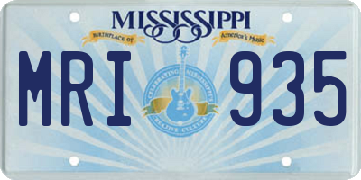MS license plate MRI935
