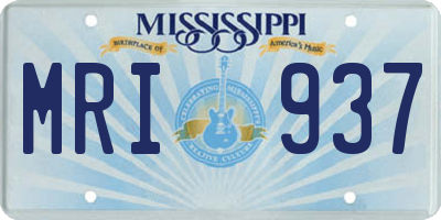 MS license plate MRI937