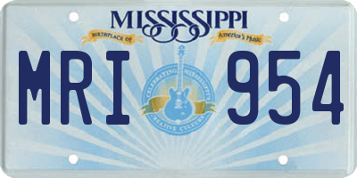 MS license plate MRI954