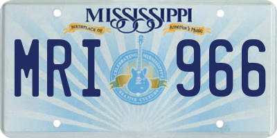 MS license plate MRI966