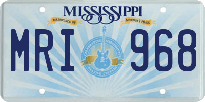 MS license plate MRI968