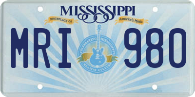 MS license plate MRI980