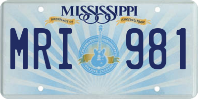 MS license plate MRI981