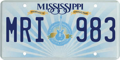 MS license plate MRI983
