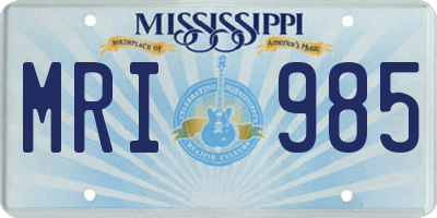 MS license plate MRI985